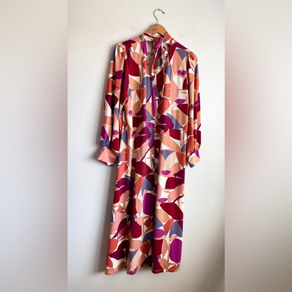 Eloquii Abstract Aline Modern Arts Midi Dress Long Sleeve Stretch Formal Work 22 - Picture 6 of 11